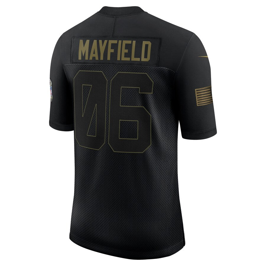 Cleveland Browns Baker Mayfield Black Salute To Service Limited Jersey - retro stitched football jersey for Cleveland Browns fans