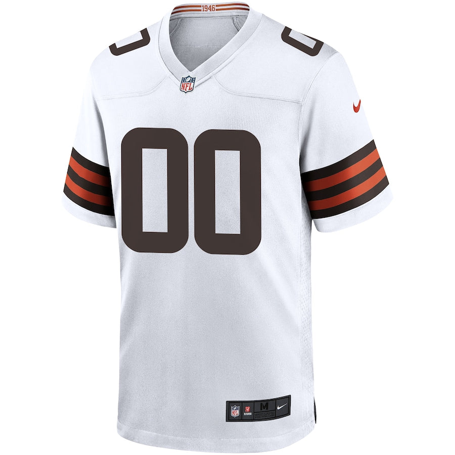 Cleveland Browns White Custom Game Jersey - retro stitched football jersey for Cleveland Browns fans