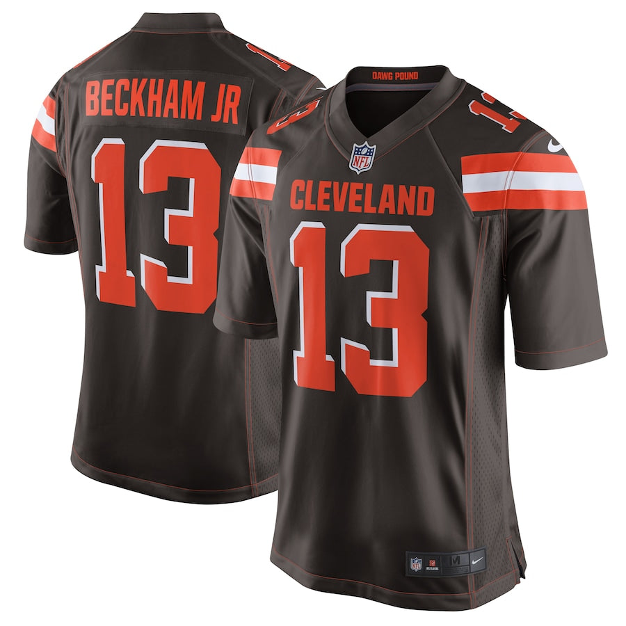 Cleveland Browns Odell Beckham Jr Brown Game Jersey - retro stitched football jersey for Cleveland Browns fans