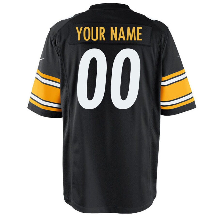 Pittsburgh Steelers Black Customized Game Jersey - retro stitched football jersey for Pittsburgh Steelers fans