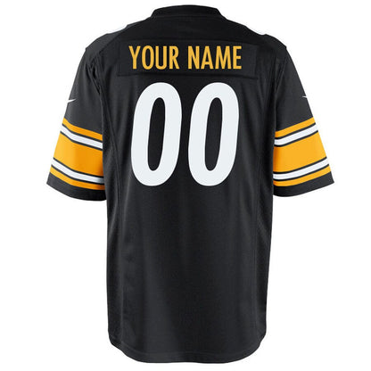 Pittsburgh Steelers Black Customized Game Jersey - retro stitched football jersey for Pittsburgh Steelers fans