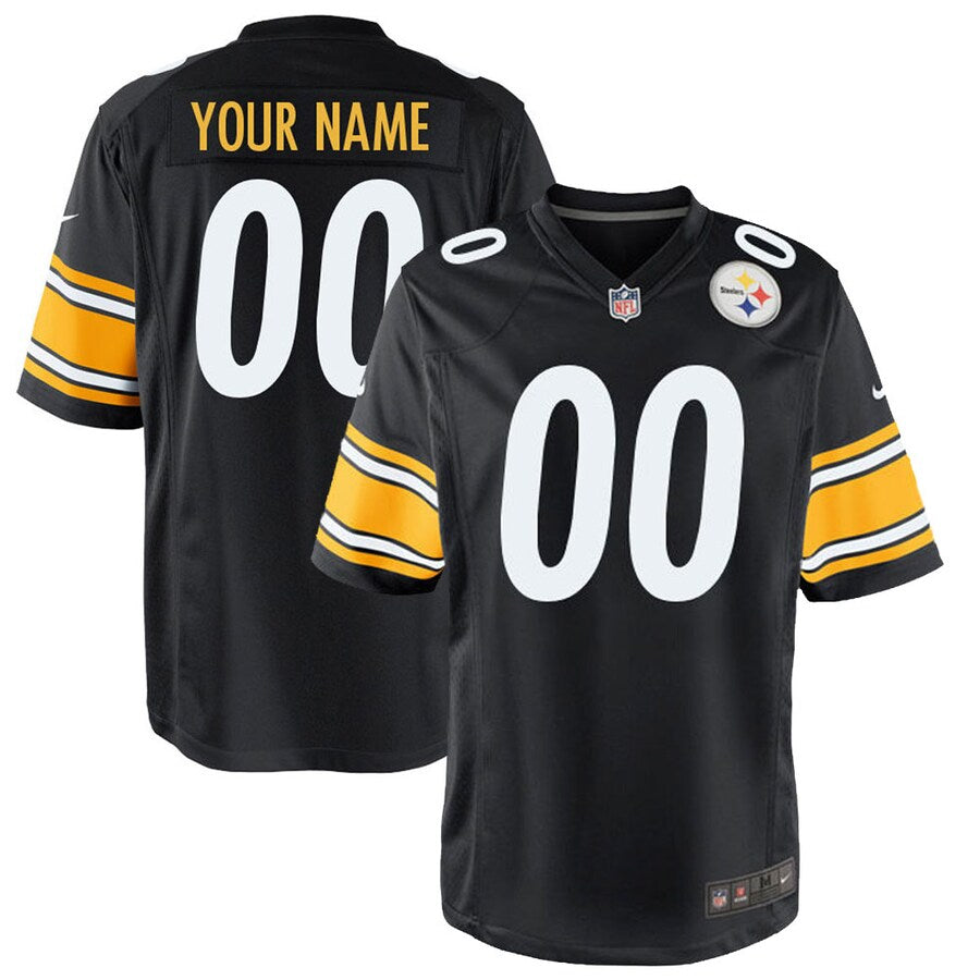 Pittsburgh Steelers Black Customized Game Jersey - retro stitched football jersey for Pittsburgh Steelers fans