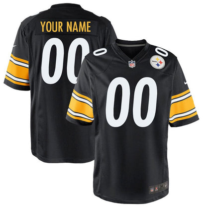 Pittsburgh Steelers Black Customized Game Jersey - retro stitched football jersey for Pittsburgh Steelers fans