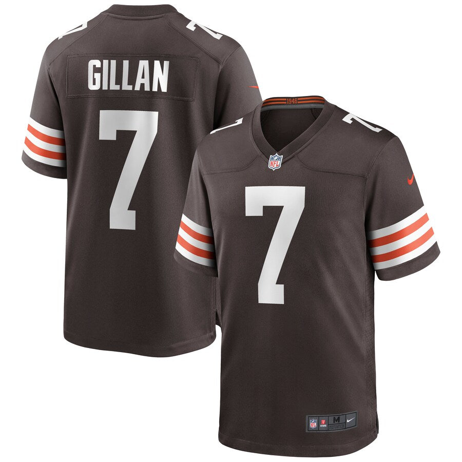 Cleveland Browns Jamie Gillan Brown Game Jersey - retro stitched football jersey for Cleveland Browns fans