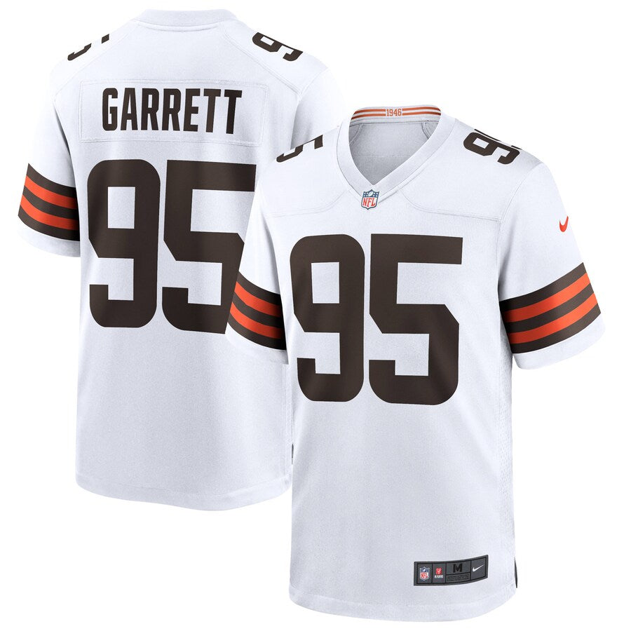 Cleveland Browns Myles Garrett White Game Jersey - retro stitched football jersey for Cleveland Browns fans