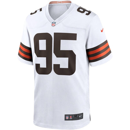 Cleveland Browns Myles Garrett White Game Jersey - retro stitched football jersey for Cleveland Browns fans