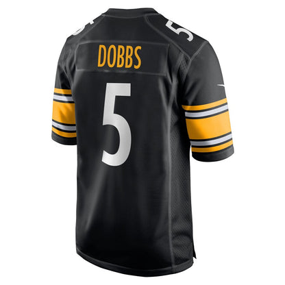 Pittsburgh Steelers Joshua Dobbs Black Team Game Jersey - retro stitched football jersey for Pittsburgh Steelers fans
