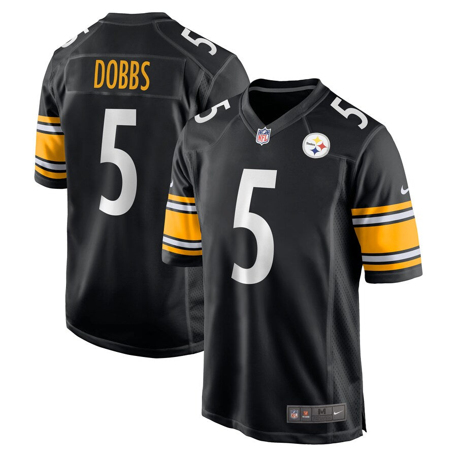 Pittsburgh Steelers Joshua Dobbs Black Team Game Jersey - retro stitched football jersey for Pittsburgh Steelers fans