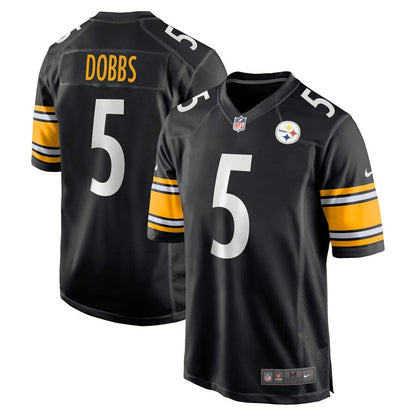 Pittsburgh Steelers Joshua Dobbs Black Team Game Jersey - retro stitched football jersey for Pittsburgh Steelers fans