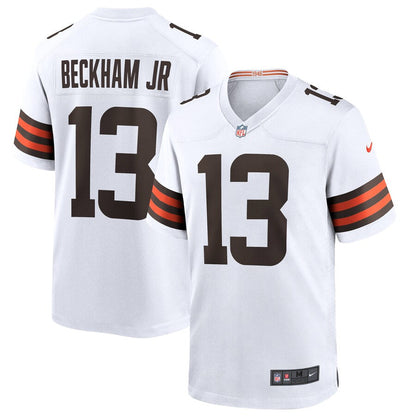 Cleveland Browns Odell Beckham Jr White Game Jersey - retro stitched football jersey for Cleveland Browns fans