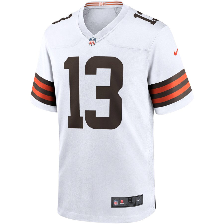 Cleveland Browns Odell Beckham Jr White Game Jersey - retro stitched football jersey for Cleveland Browns fans