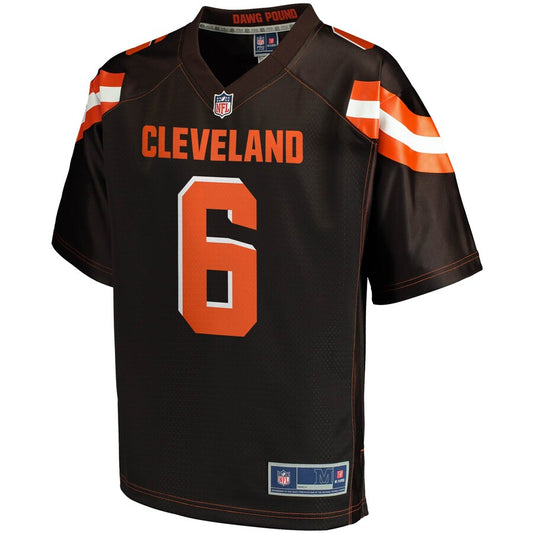 Cleveland Browns Baker Mayfield NFL Pro Line Brown Logo Jersey - retro stitched football jersey for Cleveland Browns fans