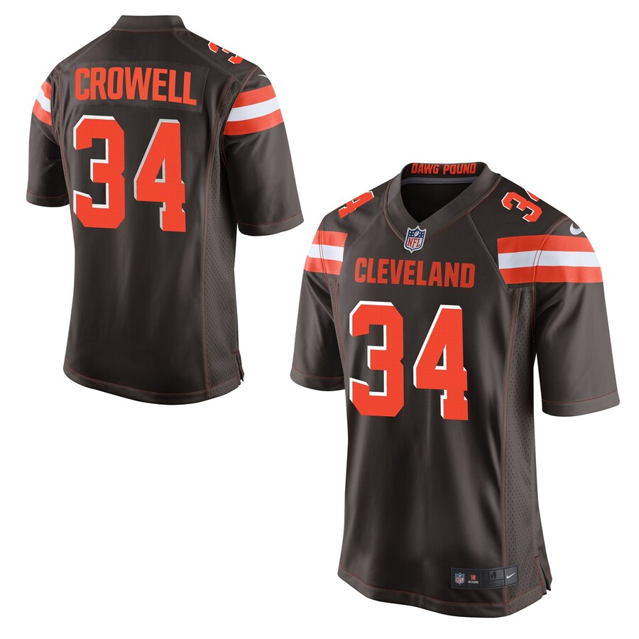 Cleveland Browns Isaiah Crowell Brown Game Jersey - retro stitched football jersey for Cleveland Browns fans