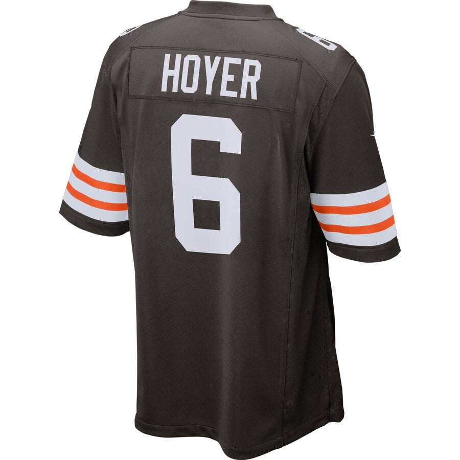 Cleveland Browns Historic Logo Brian Hoyer Brown Game Football Jersey - retro stitched football jersey for Cleveland Browns fans