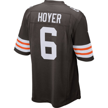 Cleveland Browns Historic Logo Brian Hoyer Brown Game Football Jersey - retro stitched football jersey for Cleveland Browns fans