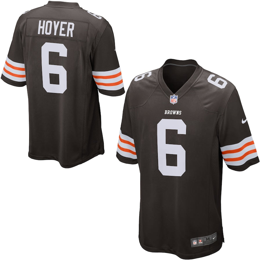 Cleveland Browns Historic Logo Brian Hoyer Brown Game Football Jersey - retro stitched football jersey for Cleveland Browns fans