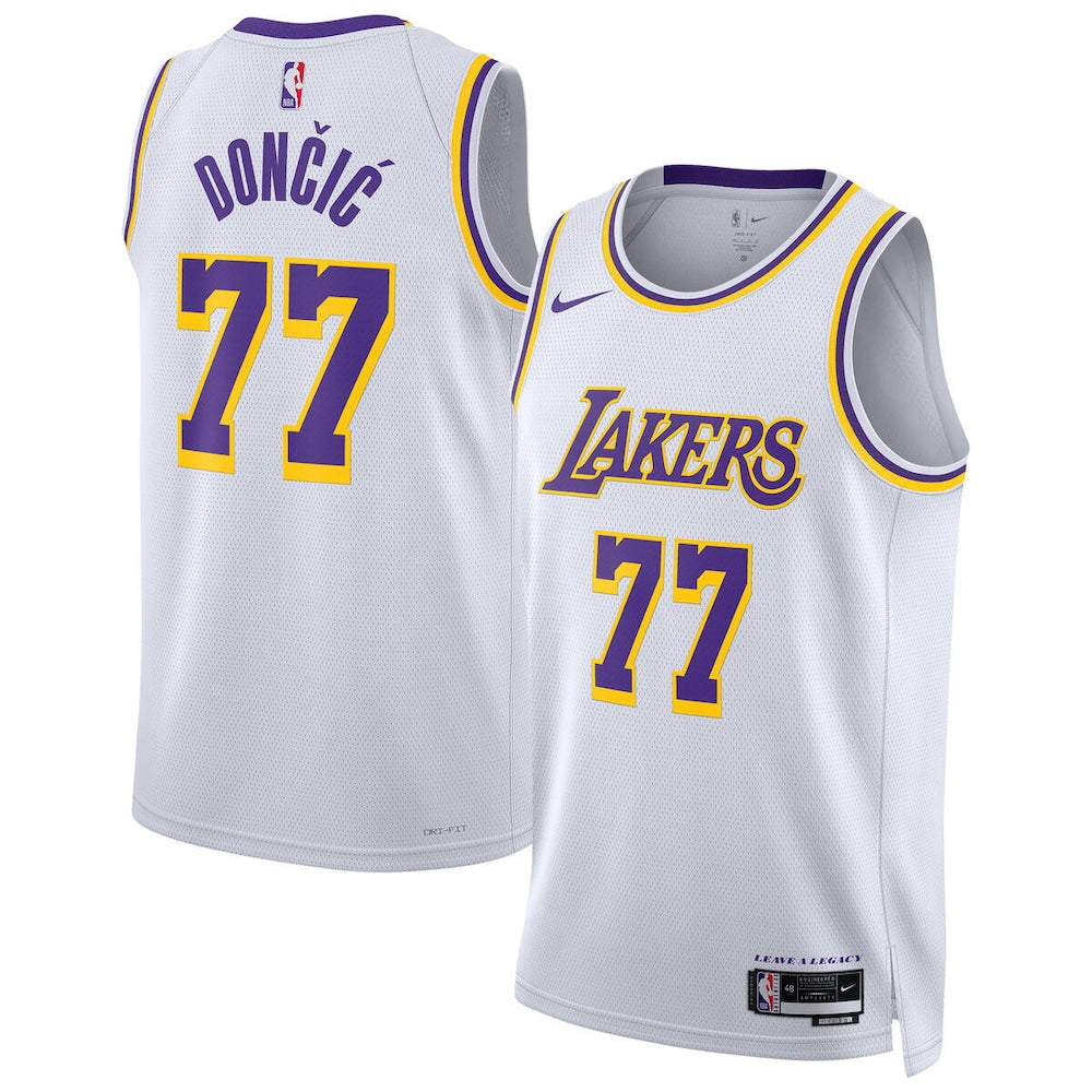 Los Angeles Lakers Luka Doncic NBA jersey front view