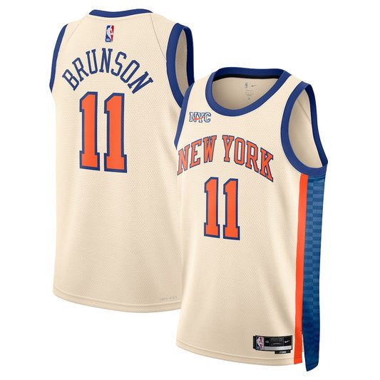 NYK 2025/26 City Edition Swingman Jersey - White - Jalen Brunson - Unisex RTJ Basketball 32
