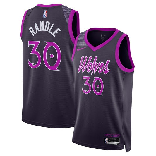 MIN 2025/26 City Edition Swingman Jersey - Black - Julius Randle - Unisex RTJ Basketball 84
