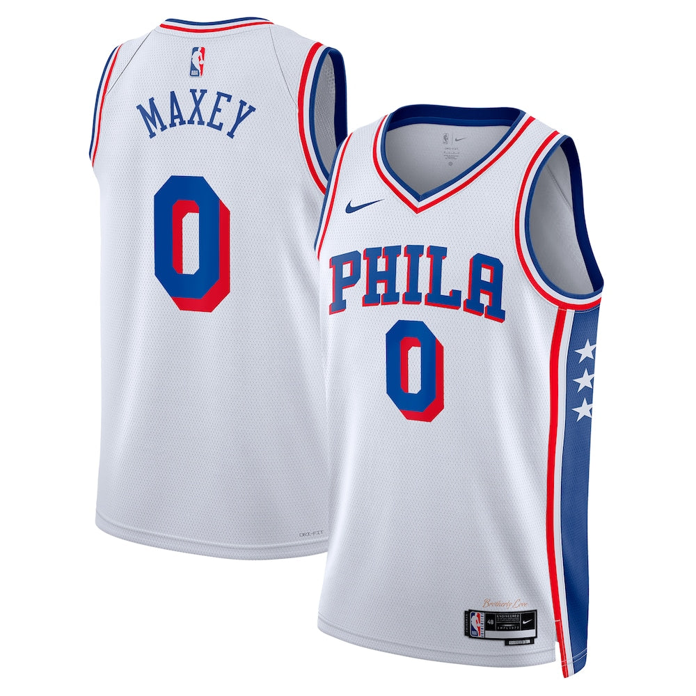 Philadelphia 76ers Tyrese Maxey NBA jersey front view