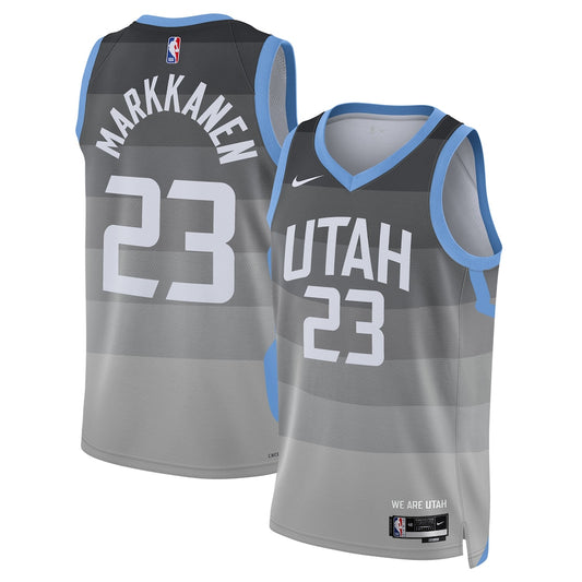 UTA 2025/26 City Edition Swingman Jersey - Gray - Lauri Markkanen - Unisex RTJ Basketball 81