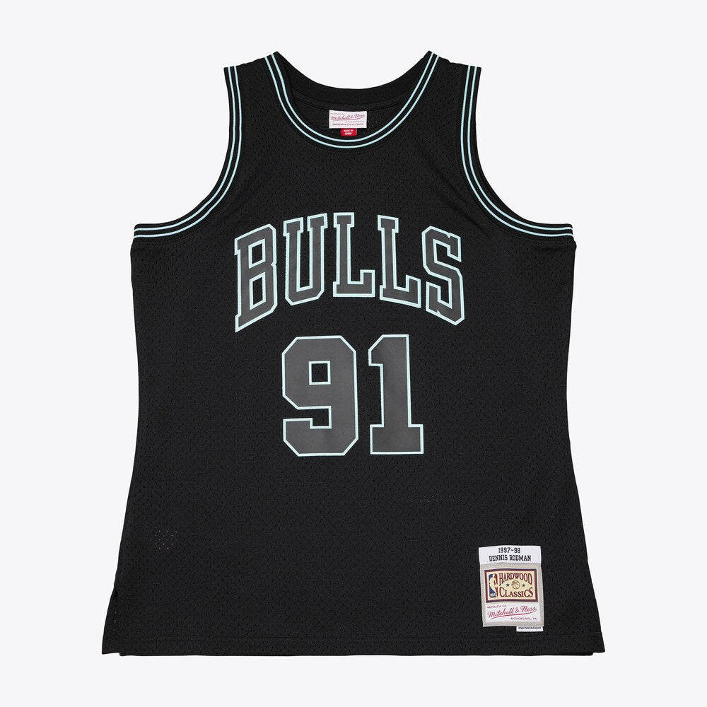Chicago Bulls Halloween Glow In Dennis Rodman NBA jersey front view