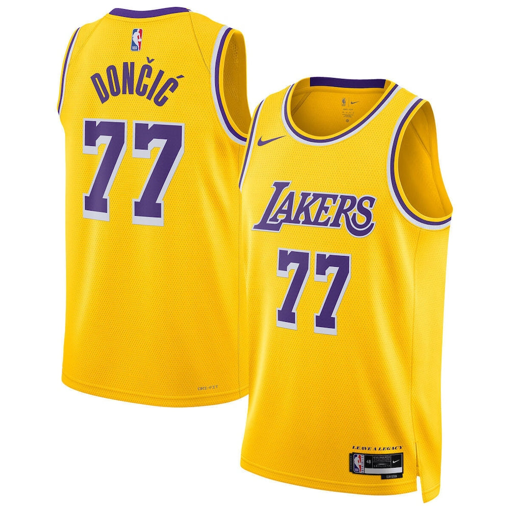 Los Angeles Lakers Luka Doncic NBA jersey front view