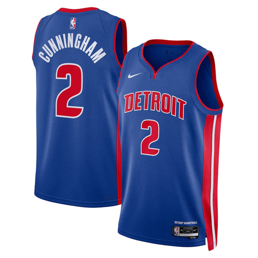 DET Icon Edition Swingman Jersey - Blue - Cade Cunningham - Unisex RTJ Basketball 254