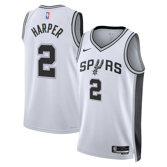 SAS Association Edition Swingman Jersey NBA 2025 First Round Draft Pick - White - Dylan Harper - Unisex RTJ Basketball 169