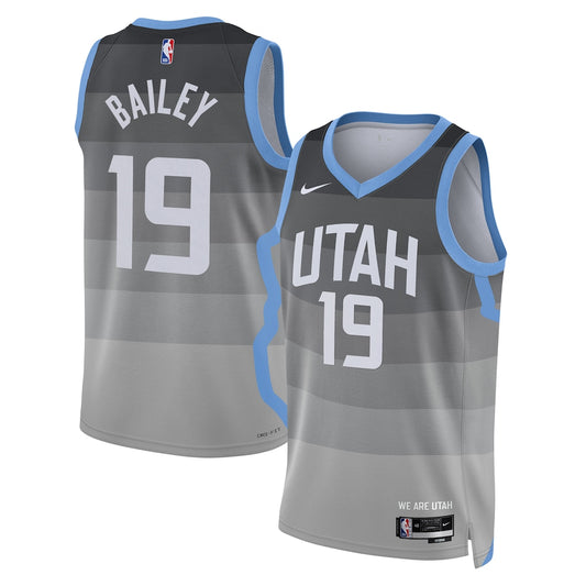 UTA 2025/26 City Edition Swingman Jersey - Gray - Ace Bailey - Unisex RTJ Basketball 233