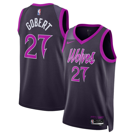 MIN 2025/26 City Edition Swingman Jersey - Black - Rudy Gobert - Unisex RTJ Basketball 215