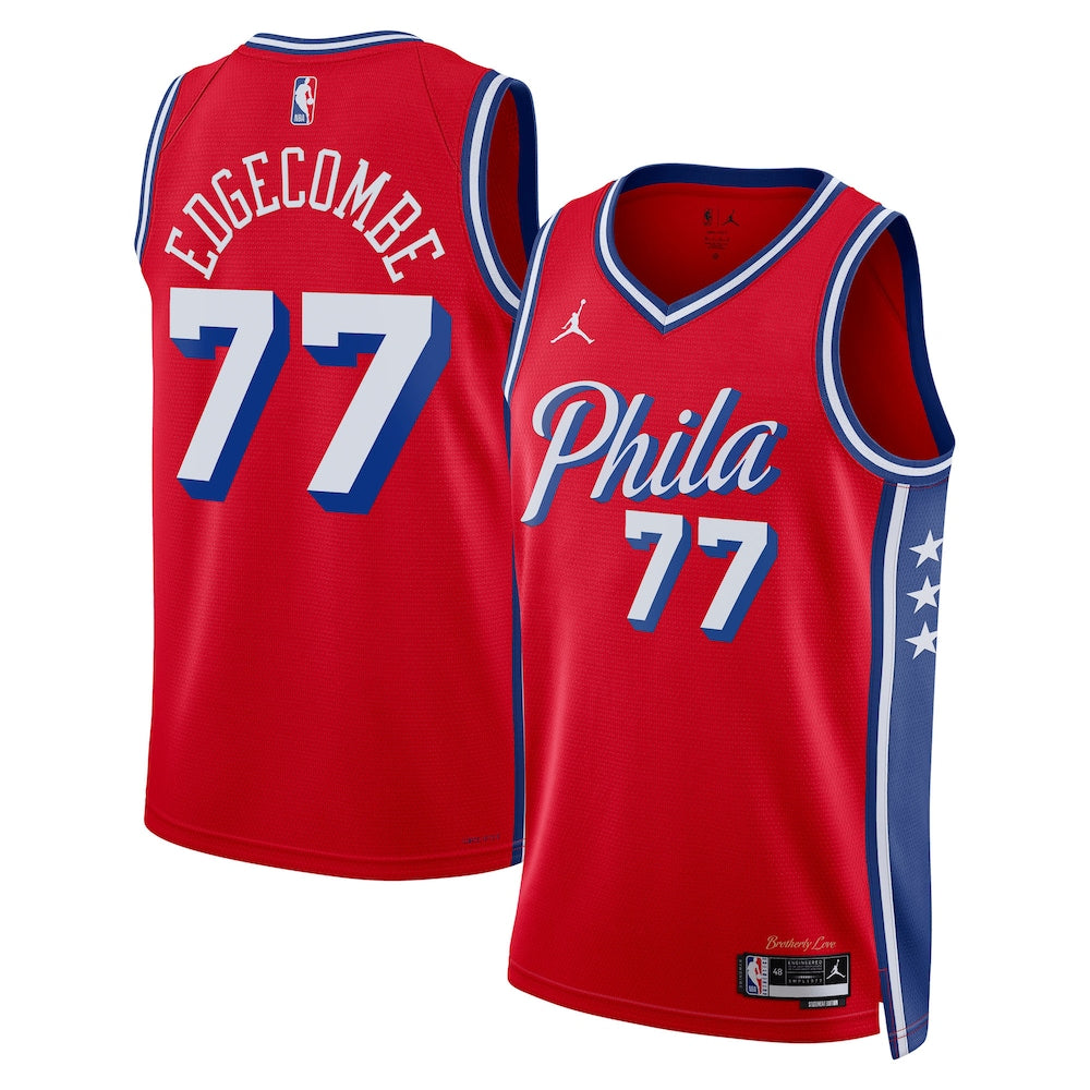 Philadelphia 76ers Vj Edgecombe NBA jersey front view