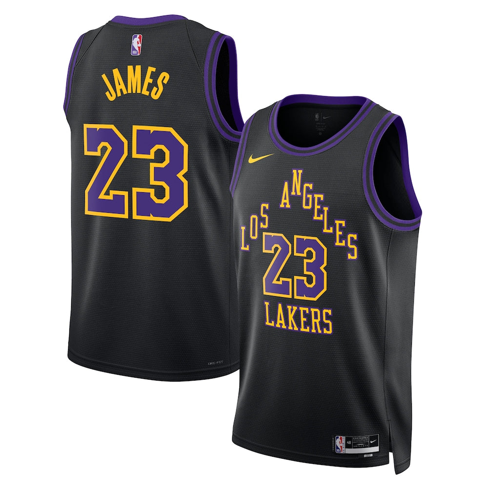 Los Angeles Lakers Lebron James NBA jersey front view