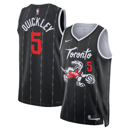 TOR 2025/26 City Edition Swingman Jersey - Black - Immanuel Quickley - Unisex RTJ Basketball 219
