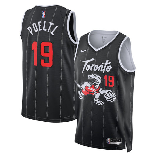 TOR 2025/26 City Edition Swingman Jersey - Black - Jakob Poeltl - Unisex RTJ Basketball 213