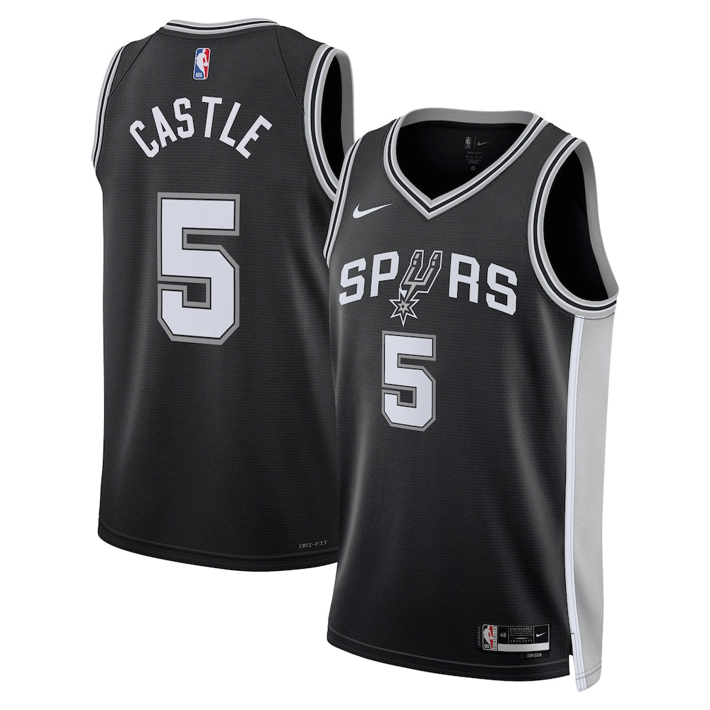 San Antonio Spurs Stephon Castle NBA jersey front view