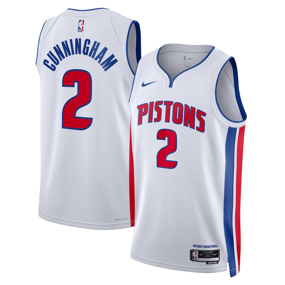 Detroit Pistons Cade Cunningham NBA jersey front view
