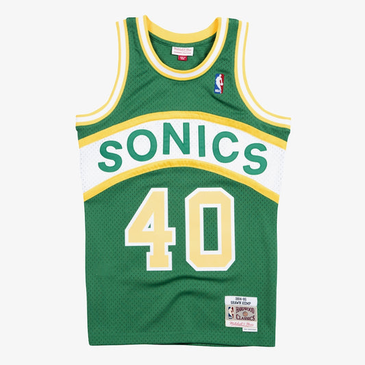 Seattle Supersonics Swingman Jersey Shawn Kemp 1994 95 jersey front view