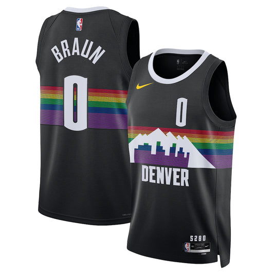 DEN 2025/26 City Edition Swingman Jersey - Black - Christian Braun - Unisex RTJ Basketball 106