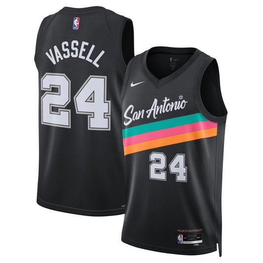 SAS 2025/26 City Edition Swingman Jersey - Black - Devin Vassell - Unisex RTJ Basketball 245