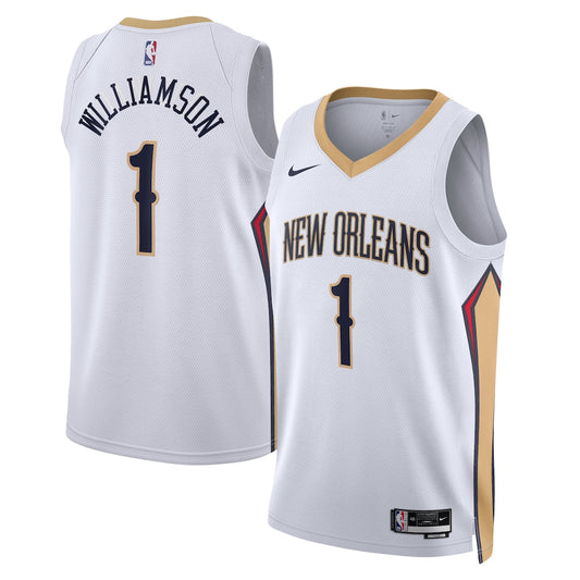NOP Association Edition Swingman Jersey - White - Zion Williamson - Unisex RTJ Basketball 382