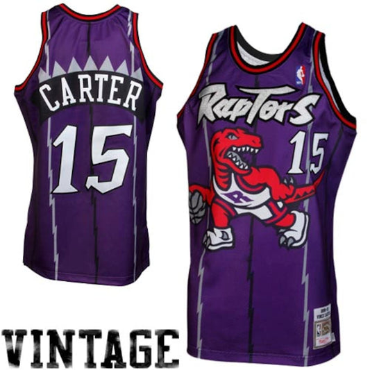 M&N Vince Carter TOR 1998-1999 Throwback Jersey - Purple RTJ Basketball 448