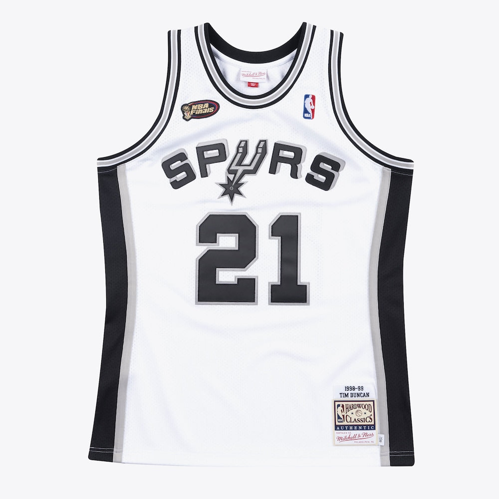 San Antonio Spurs Finals Tim Duncan NBA jersey front view
