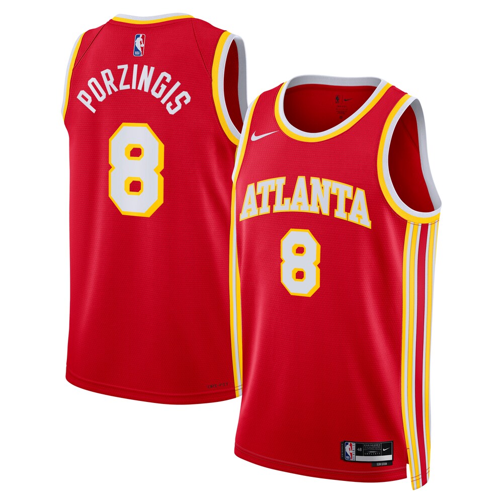 Atlanta Hawks Kristaps Porzingis NBA jersey front view