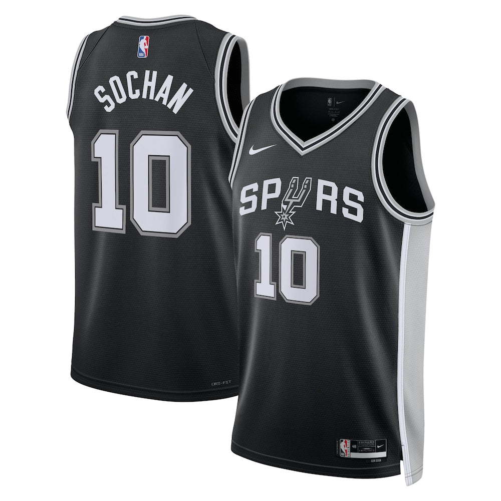 San Antonio Spurs Jeremy Sochan NBA jersey front view