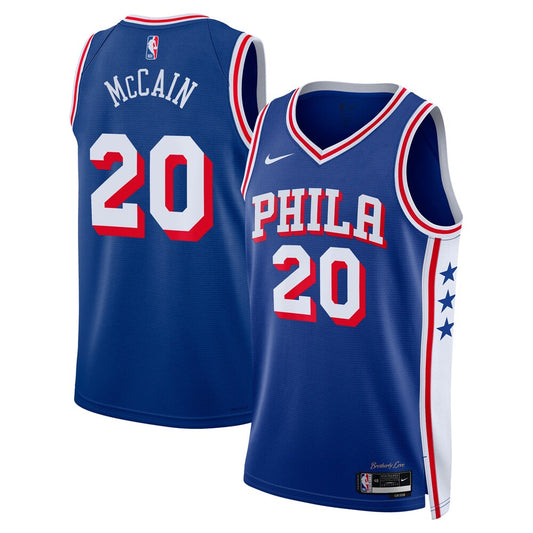 Philadelphia 76ers Jared McCain NBA jersey front view