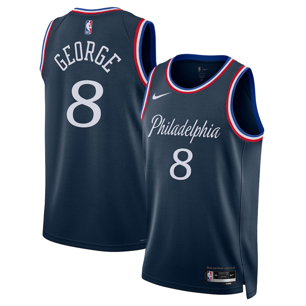 Philadelphia 76ers Paul George NBA jersey front view