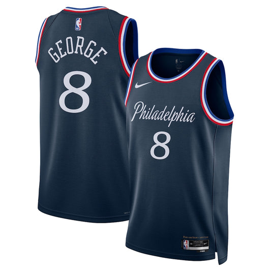 Philadelphia 76ers Paul George NBA jersey front view