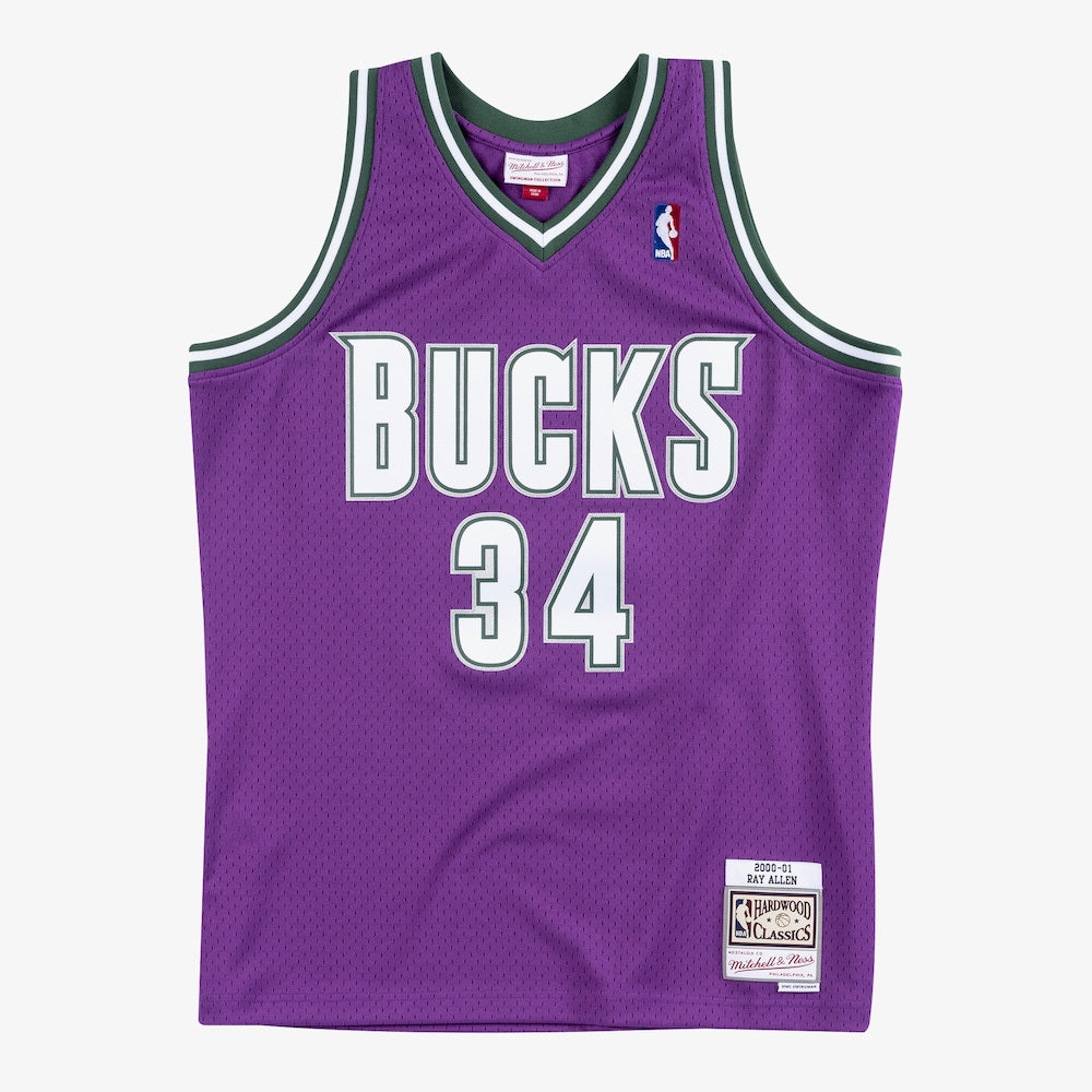 Milwaukee Bucks Swingman Jersey Road Ray Allen 2000 01 - stitched basketball jersey fanwear