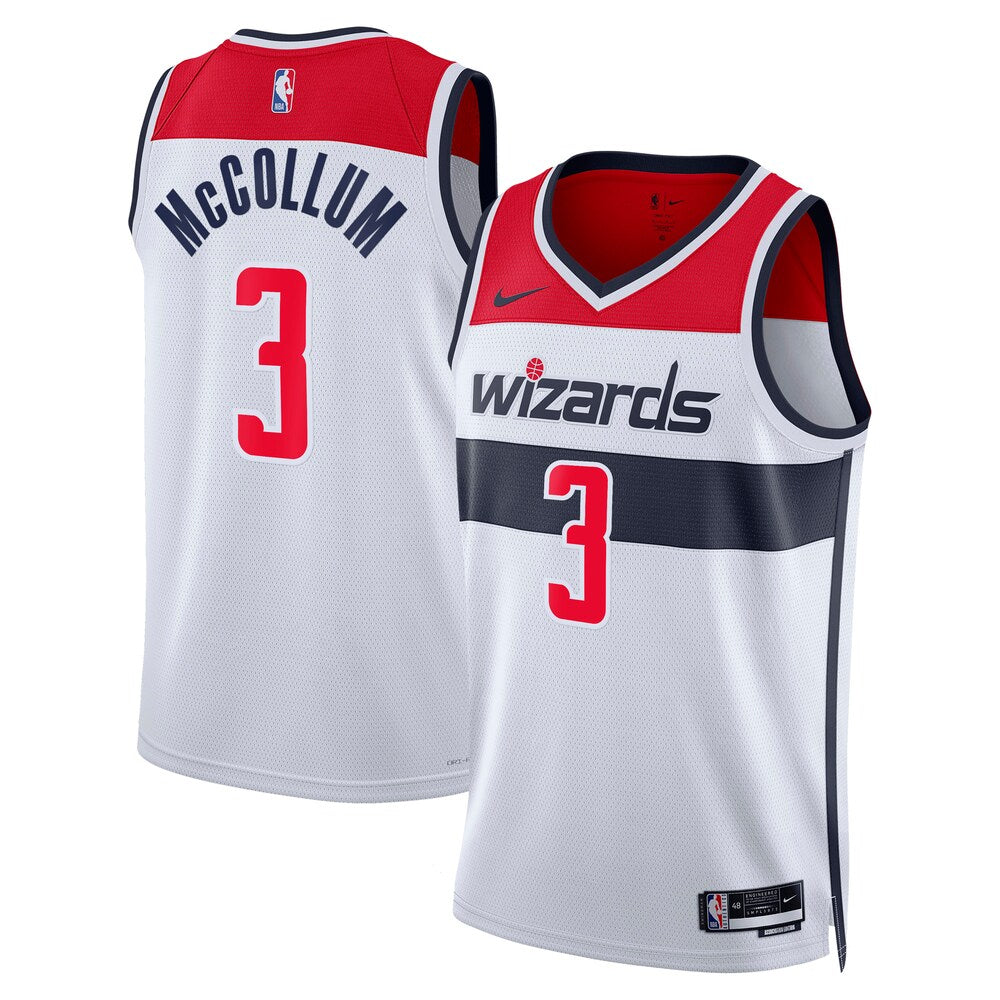 Washington Wizards Association Edition Swingman Jersey White Cj Mccollum Unisex - stitched basketball jersey fanwear